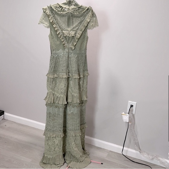 Alice + Olivia “Albertine” Lace Embroidered Maxi Dress | Pale Green | NWT - Picture 7 of 14